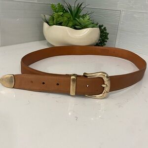 Y2K Harken Leather Belt XL Made in USA Solid Brass Italian Buckle